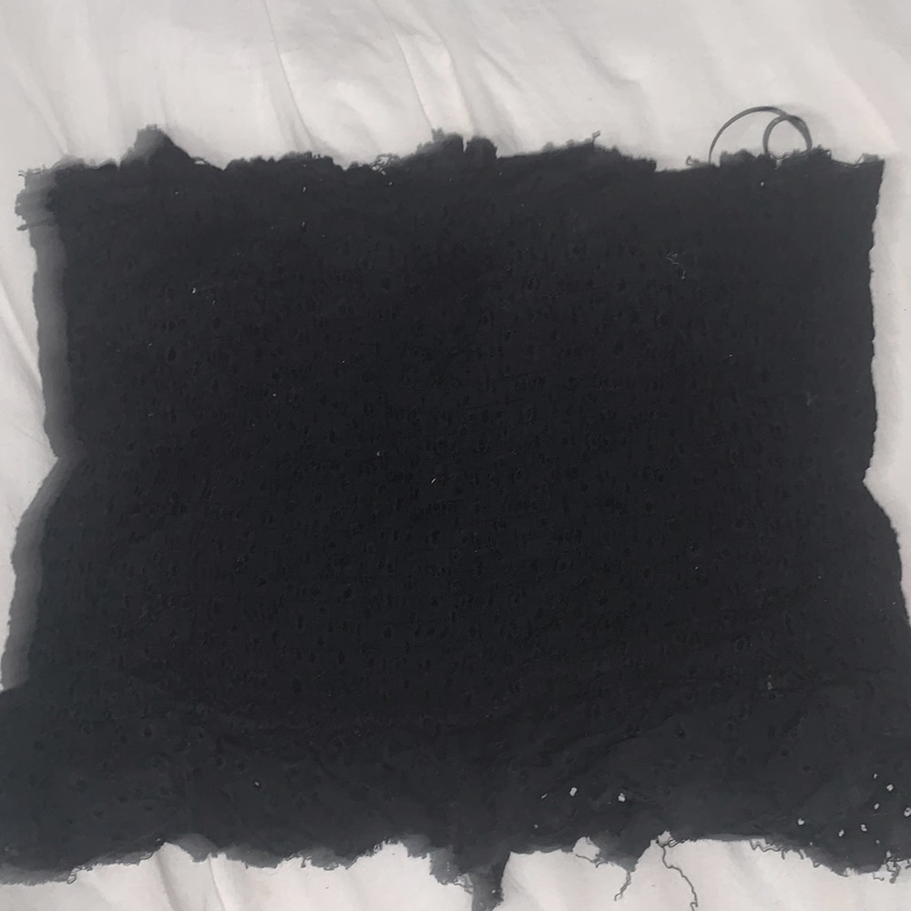 Black Off-Should Tube Top Crop